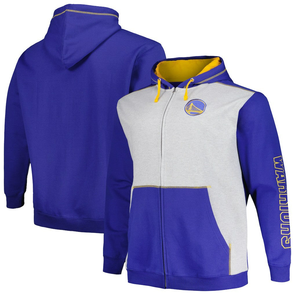 Fanatics Golden State Warriors Big & Tall Contrast Pieced Stitched Full-Zip Hoodie sale