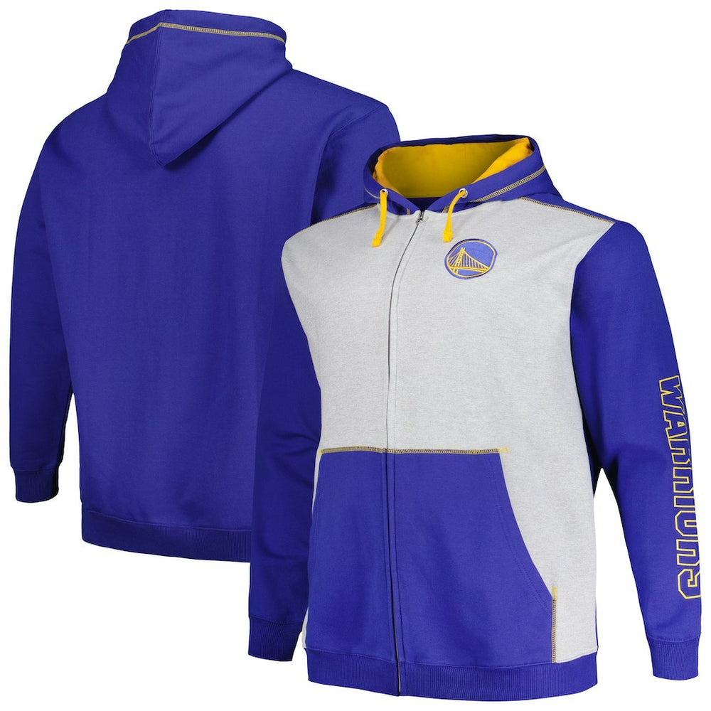 Fanatics Golden State Warriors Big & Tall Contrast Pieced Stitched Full-Zip Hoodie sale