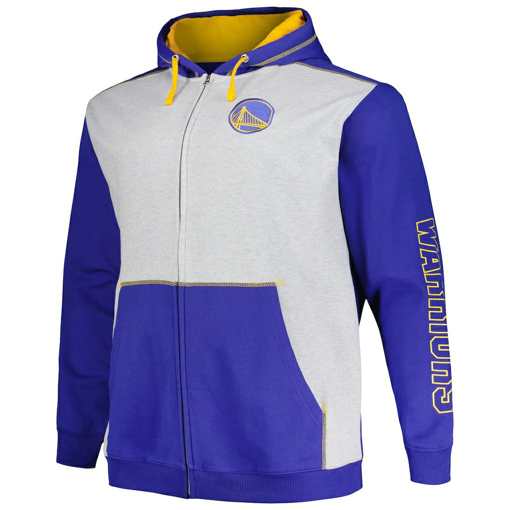 Fanatics Golden State Warriors Big & Tall Contrast Pieced Stitched Full-Zip Hoodie sale