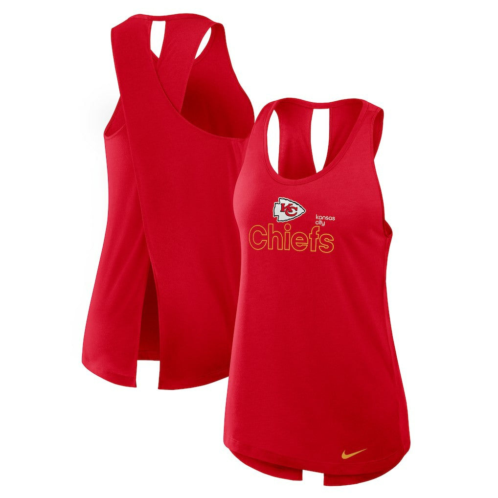 Women's Open-Back Crisscross Dri-FIT Tank Top - Kansas City Chiefs Tops