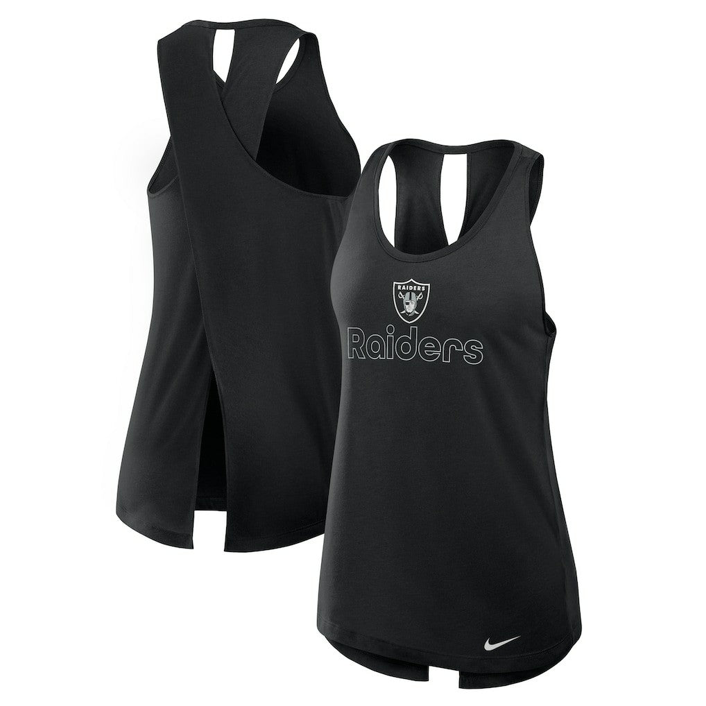 Women's Open-Back Crisscross Dri-FIT Tank Top - Las Vegas Raiders Tops