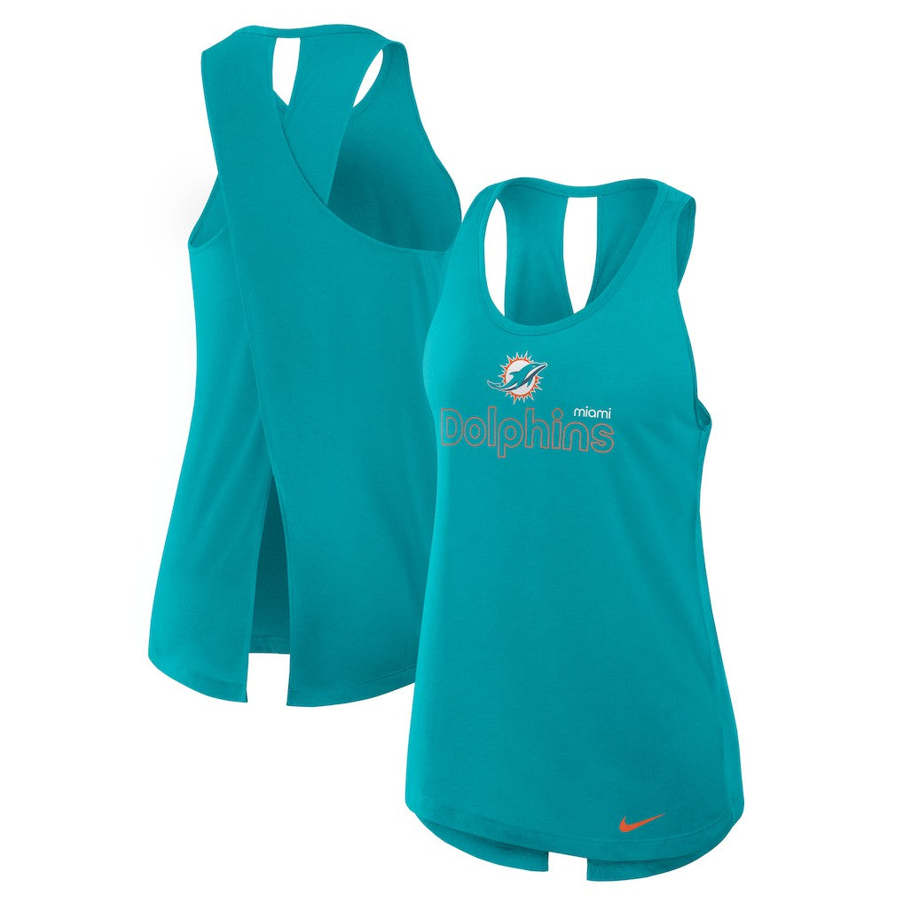 Women's Open-Back Crisscross Dri-FIT Tank Top - Miami Dolphins Tops