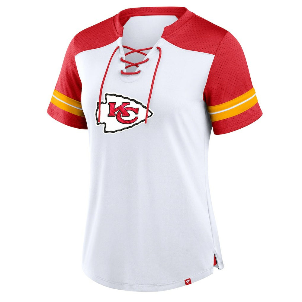 Women's Foiled Primary Lace-Up T-Shirt - Kansas City Chiefs T-shirts