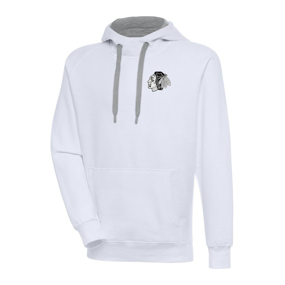 NHL Chicago Blackhawks Antigua Metallic Logo Victory Pullover Hoodie
