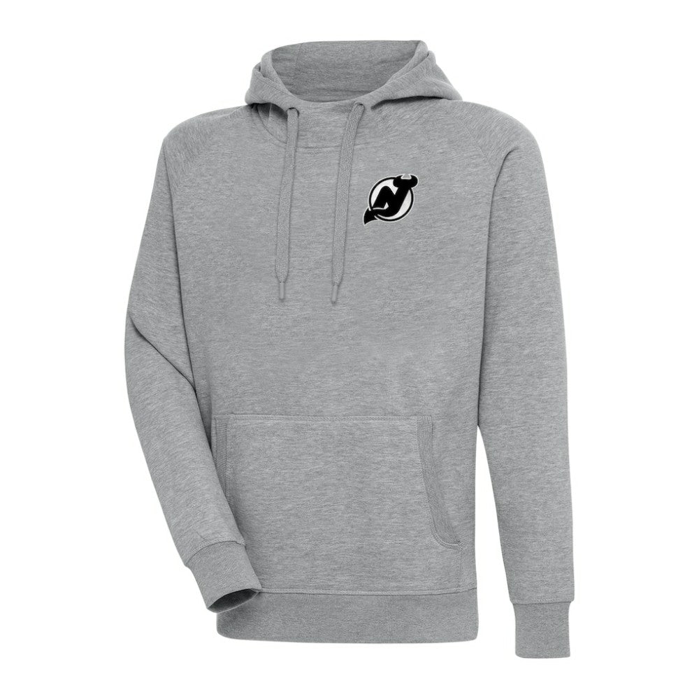 NHL New Jersey Devils Antigua Metallic Logo Victory Pullover Hoodie