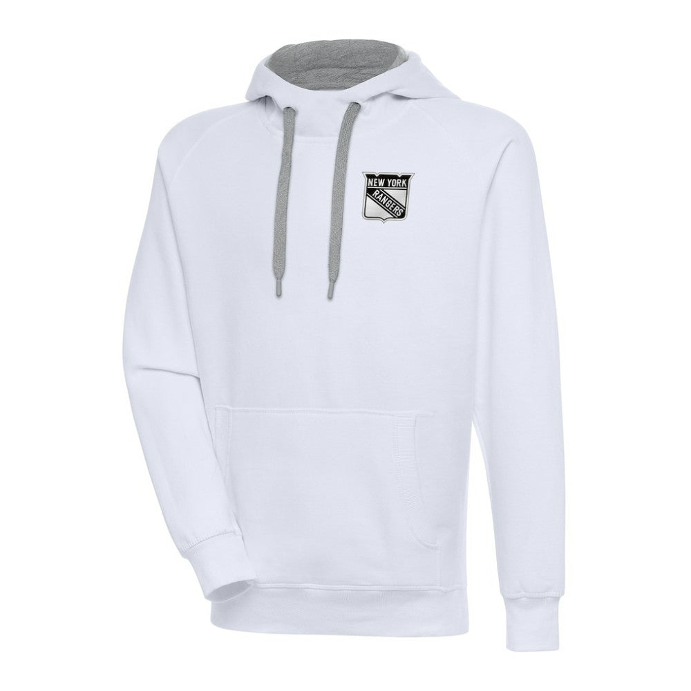 NHL New York Rangers Antigua Metallic Logo Victory Pullover Hoodie