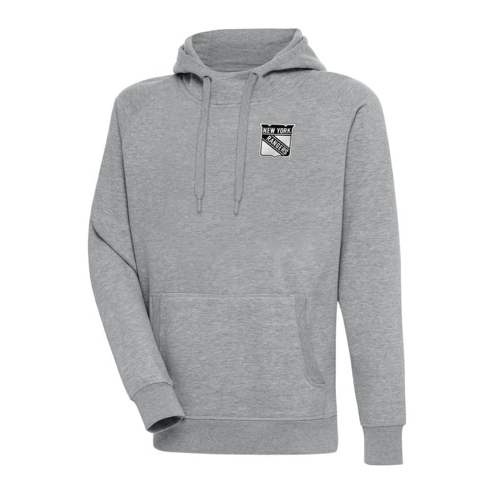 NHL New York Rangers Antigua Metallic Logo Victory Pullover Hoodie
