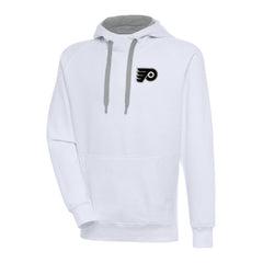 NHL Philadelphia Flyers Antigua Metallic Logo Victory Pullover Hoodie