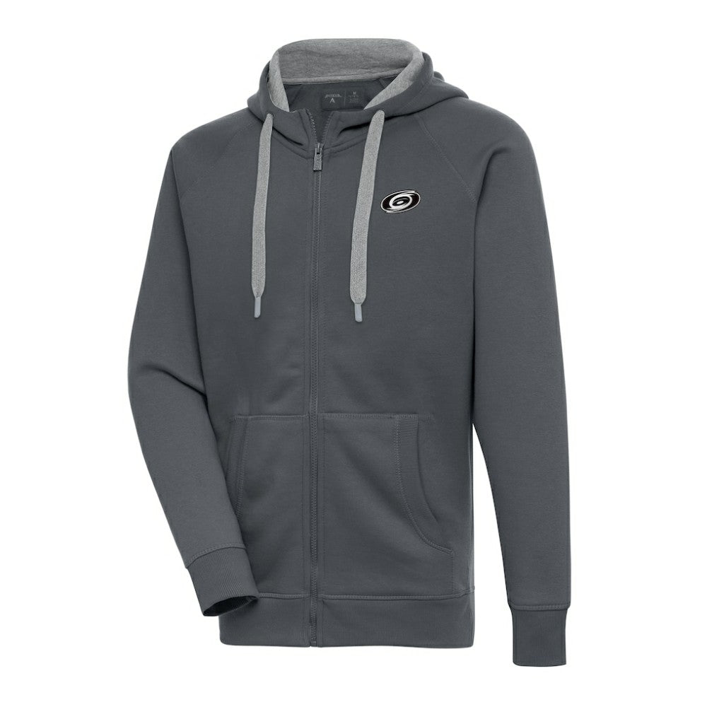 NHL Carolina Hurricanes Antigua Metallic Logo Victory Full-Zip Hoodie