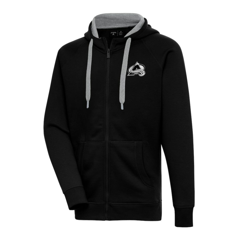 NHL Colorado Avalanche Antigua Metallic Logo Victory Full-Zip Hoodie