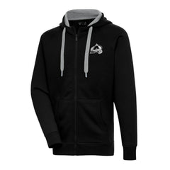 NHL Colorado Avalanche Antigua Metallic Logo Victory Full-Zip Hoodie