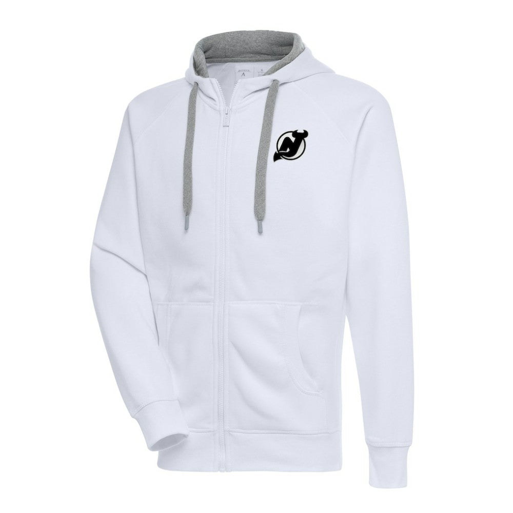 NHL New Jersey Devils Antigua Metallic Logo Victory Full-Zip Hoodie