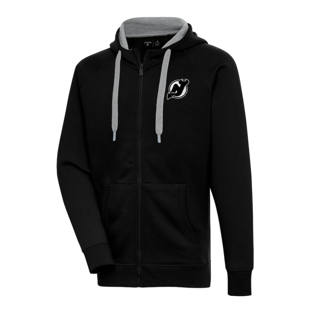 NHL New Jersey Devils Antigua Metallic Logo Victory Full-Zip Hoodie