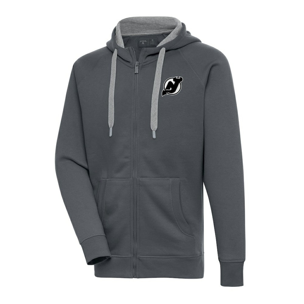 NHL New Jersey Devils Antigua Metallic Logo Victory Full-Zip Hoodie