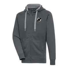 NHL New Jersey Devils Antigua Metallic Logo Victory Full-Zip Hoodie