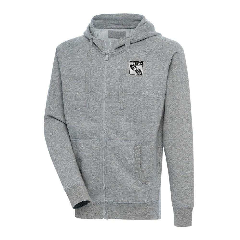 NHL New York Rangers Antigua Metallic Logo Victory Full-Zip Hoodie