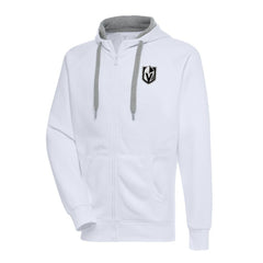 NHL Vegas Golden Knights Antigua Metallic Logo Victory Full-Zip Hoodie