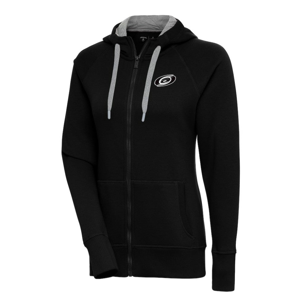 NHL Carolina Hurricanes Antigua Women's Metallic Logo Victory Full-Zip Hoodie
