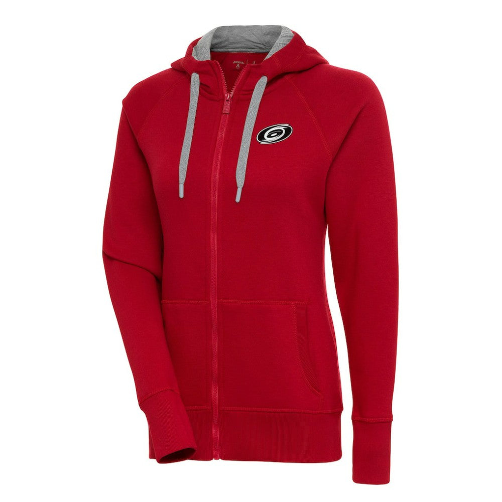 NHL Carolina Hurricanes Antigua Women's Metallic Logo Victory Full-Zip Hoodie