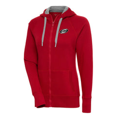 NHL Carolina Hurricanes Antigua Women's Metallic Logo Victory Full-Zip Hoodie