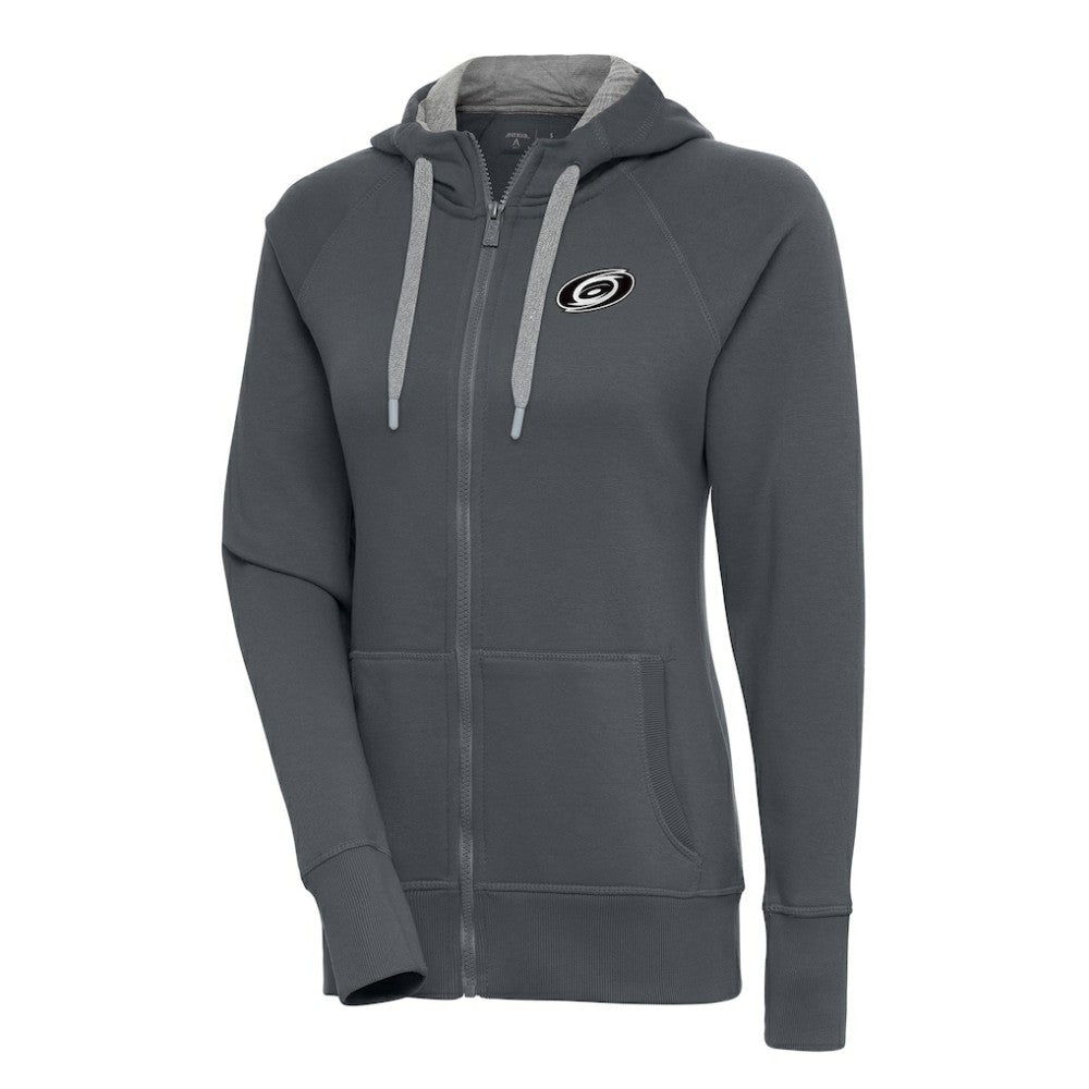 NHL Carolina Hurricanes Antigua Women's Metallic Logo Victory Full-Zip Hoodie