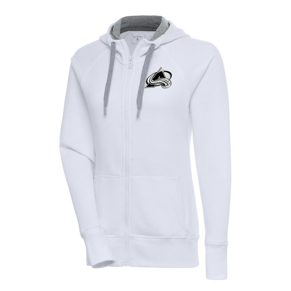 NHL Colorado Avalanche Antigua Women's Metallic Logo Victory Full-Zip Hoodie