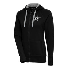 NHL Dallas Stars Antigua Women's Metallic Logo Victory Full-Zip Hoodie