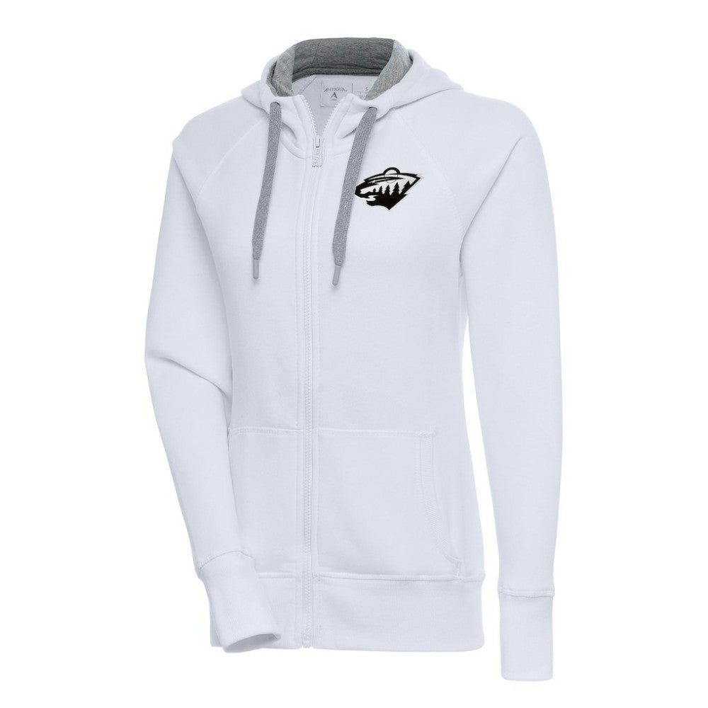 NHL Minnesota Wild Antigua Women's Metallic Logo Victory Full-Zip Hoodie