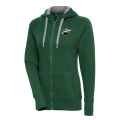 NHL Minnesota Wild Antigua Women's Metallic Logo Victory Full-Zip Hoodie