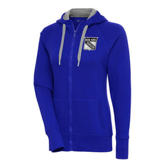NHL New York Rangers Antigua Women's Metallic Logo Victory Full-Zip Hoodie