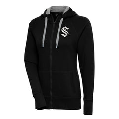 NHL Seattle Kraken Antigua Women's Metallic Logo Victory Full-Zip Hoodie
