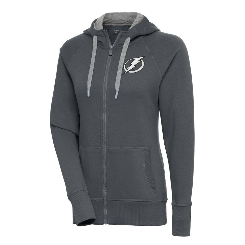 NHL Tampa Bay Lightning Antigua Women's Metallic Logo Victory Full-Zip Hoodie