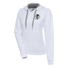 NHL Chicago Blackhawks Antigua Women's Metallic Logo Victory Pullover Hoodie