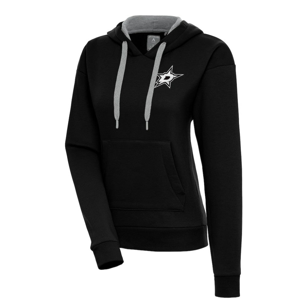 NHL Dallas Stars Antigua Women's Metallic Logo Victory Pullover Hoodie