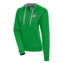 NHL Dallas Stars Antigua Women's Metallic Logo Victory Pullover Hoodie