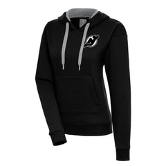 NHL New Jersey Devils Antigua Women's Metallic Logo Victory Pullover Hoodie