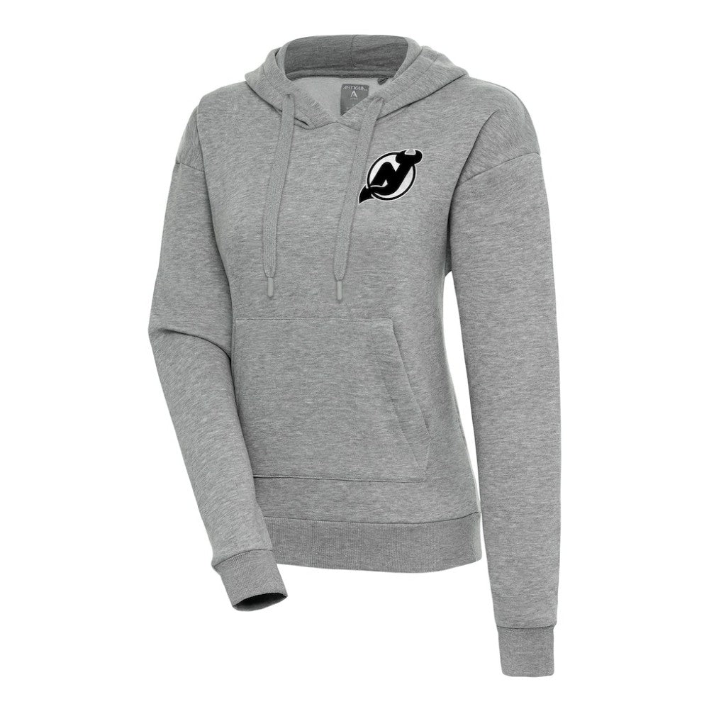NHL New Jersey Devils Antigua Women's Metallic Logo Victory Pullover Hoodie