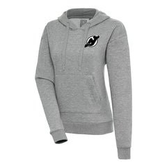 NHL New Jersey Devils Antigua Women's Metallic Logo Victory Pullover Hoodie