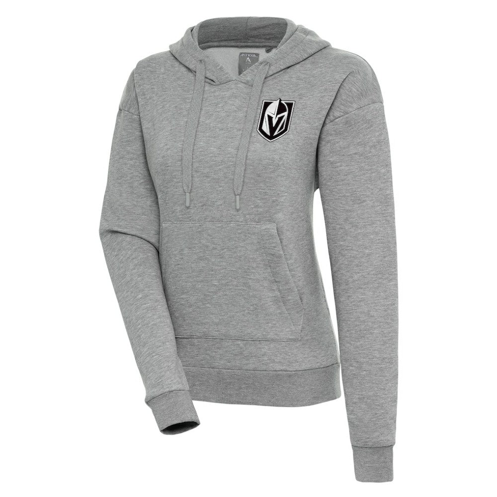 NHL Vegas Golden Knights Antigua Women's Metallic Logo Victory Pullover Hoodie