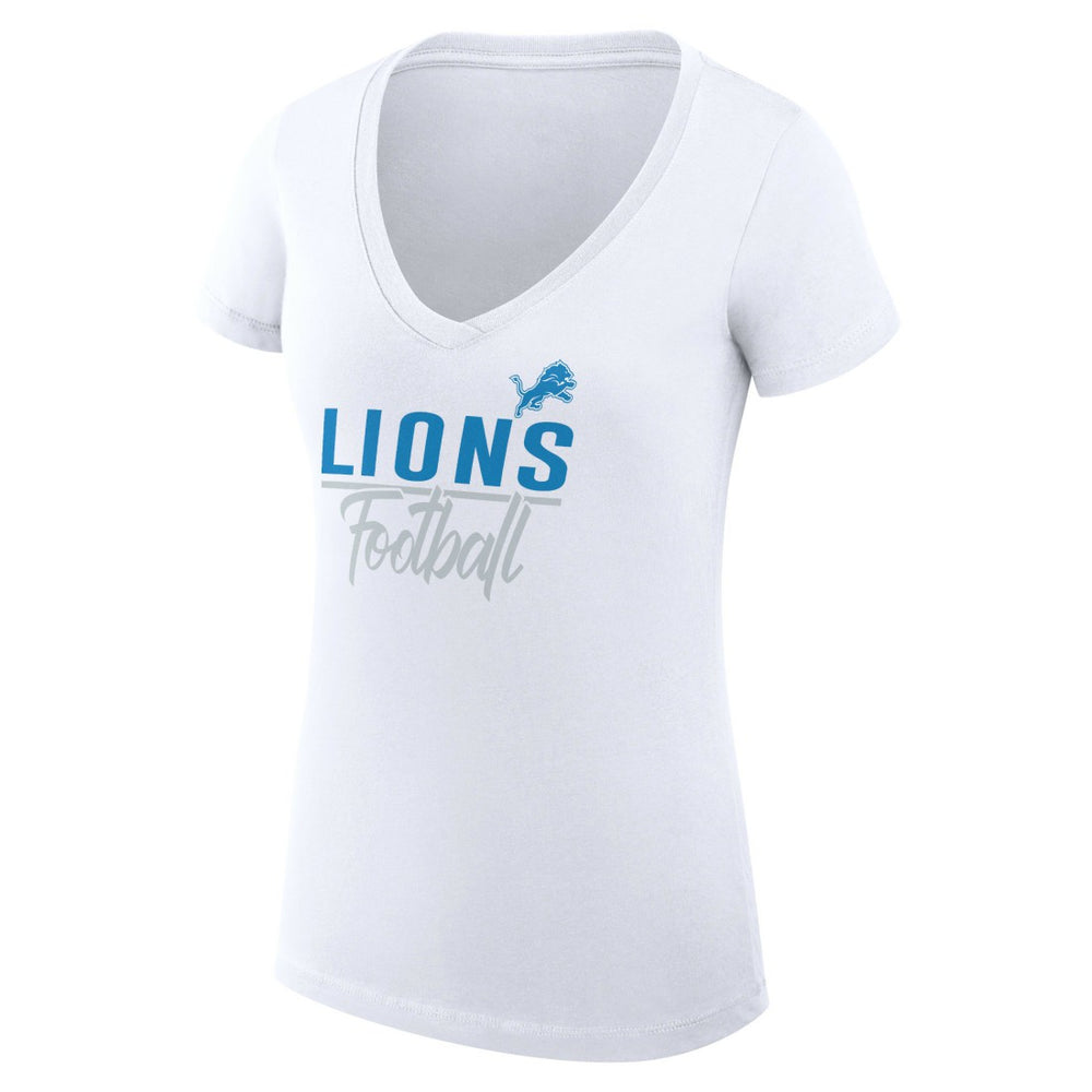 G-III 4Her by Carl Banks Women's V-Neck Fitted T-Shirt - Detroit Lions T-shirts