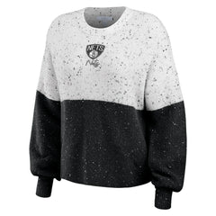 Brooklyn Nets WEAR by Erin Andrews Women's Color-Block Pullover Sweater
