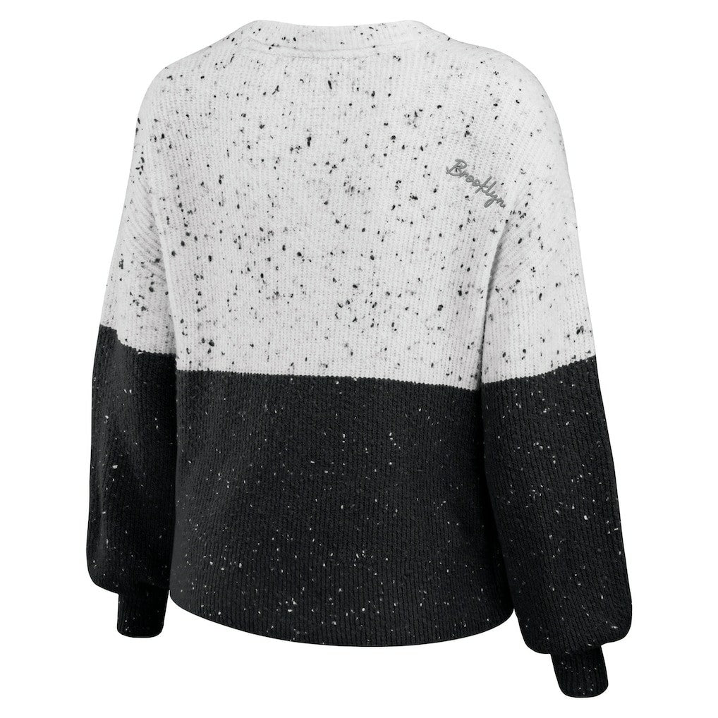Brooklyn Nets WEAR by Erin Andrews Women's Color-Block Pullover Sweater
