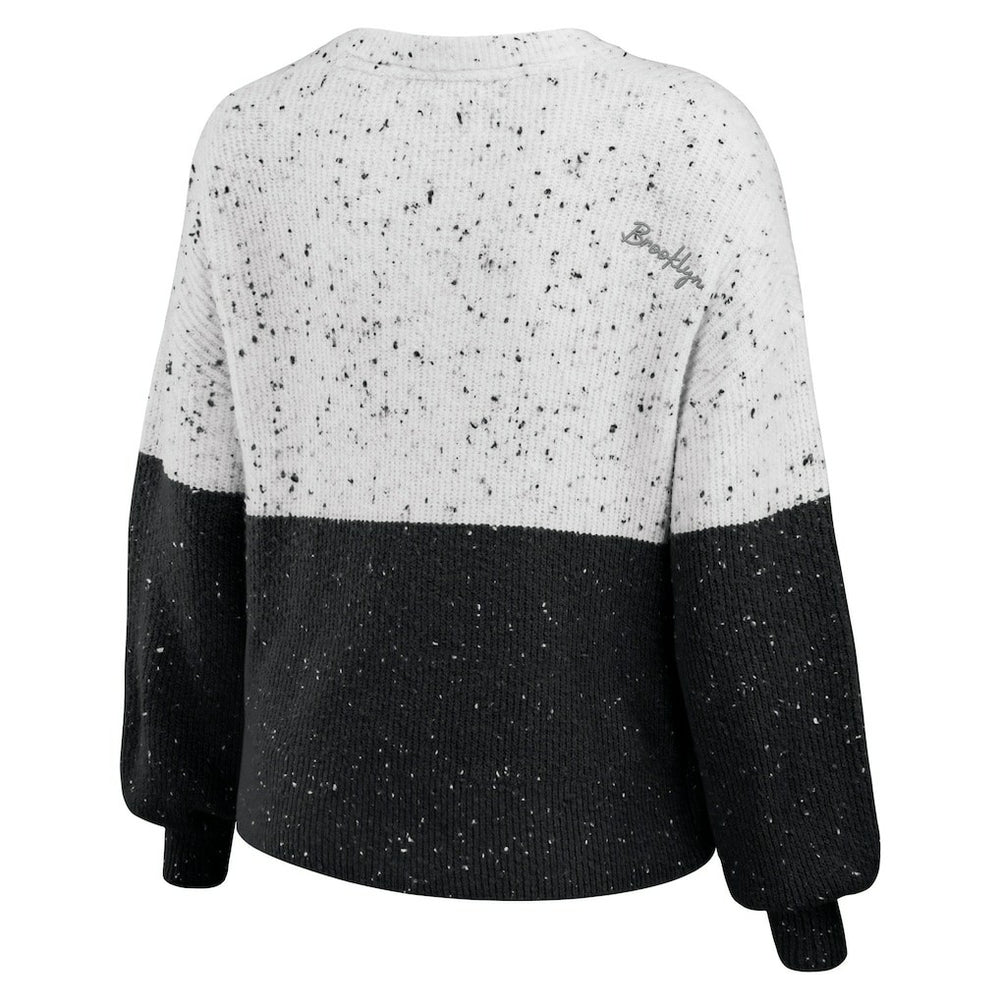 Brooklyn Nets WEAR by Erin Andrews Women's Color-Block Pullover Sweater