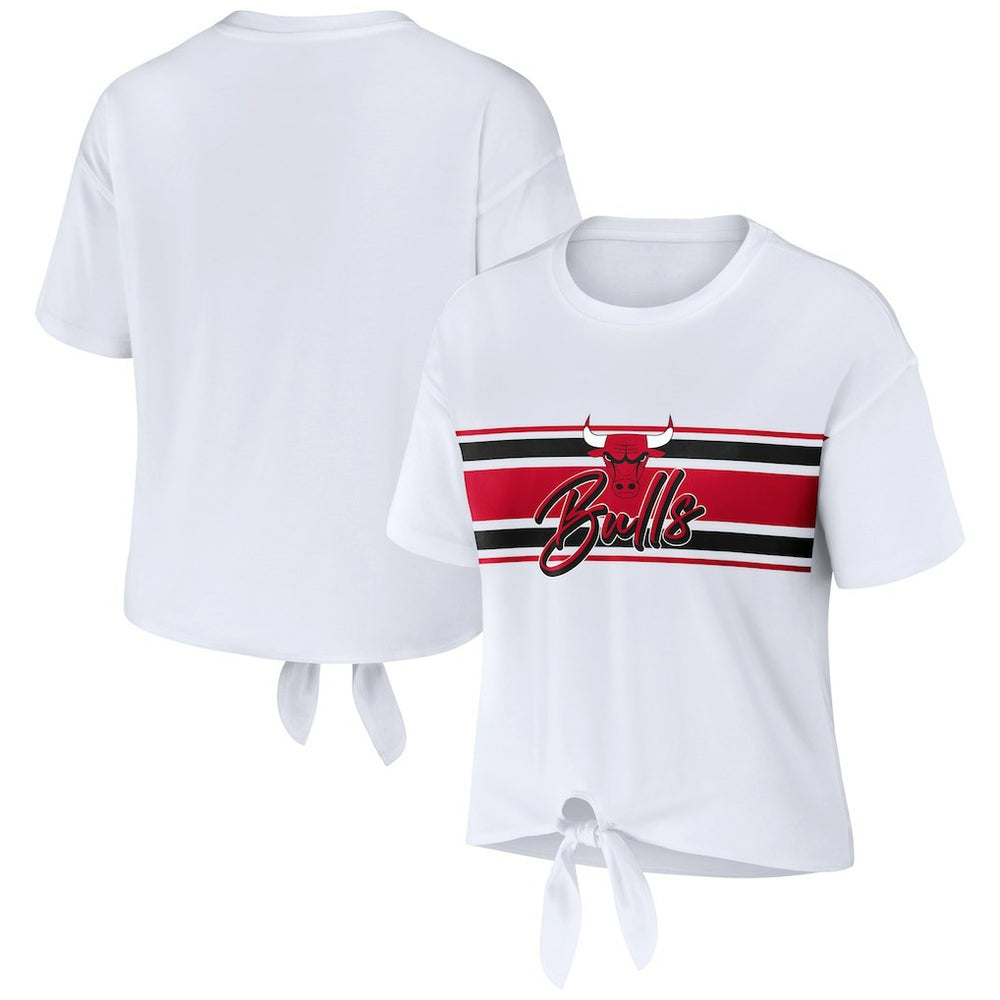 Chicago Bulls WEAR by Erin Andrews Women's Tie-Front T-Shirt sale