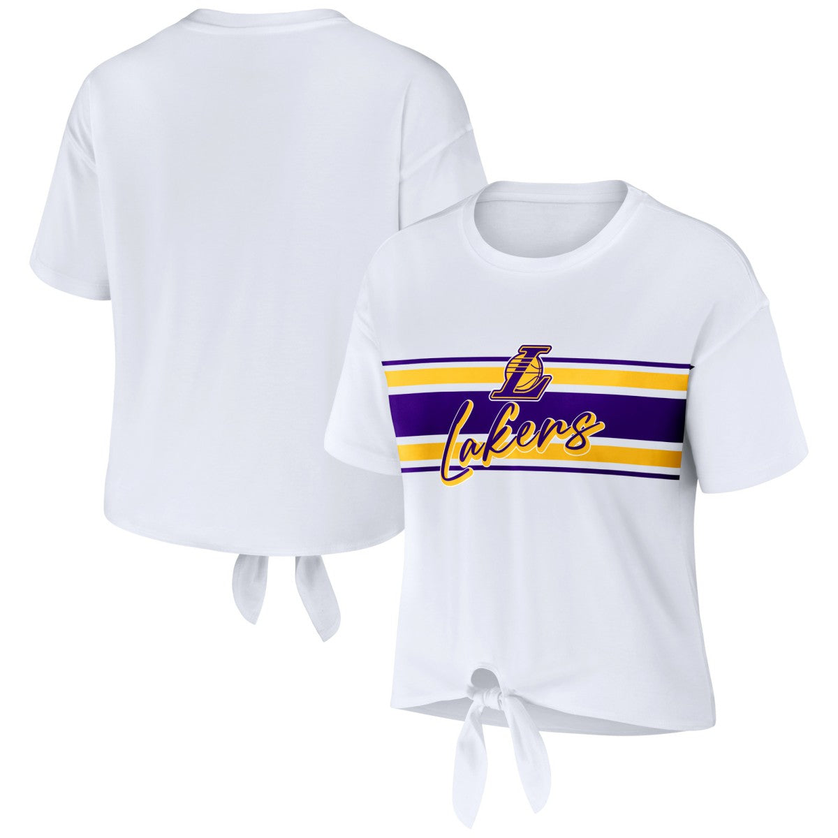 Los Angeles Lakers WEAR by Erin Andrews Women's Tie-Front T-Shirt