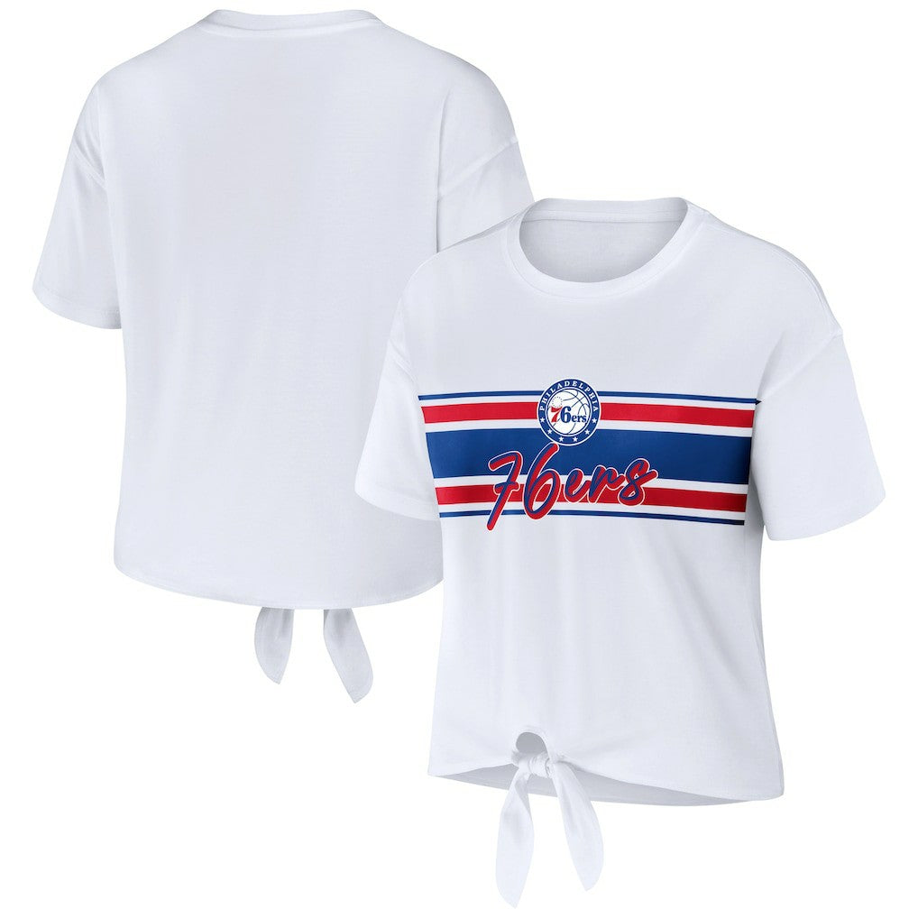Philadelphia 76ers WEAR by Erin Andrews Women's Tie-Front T-Shirt