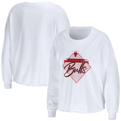Chicago Bulls WEAR by Erin Andrews Women's Cropped Long Sleeve T-Shirt sale