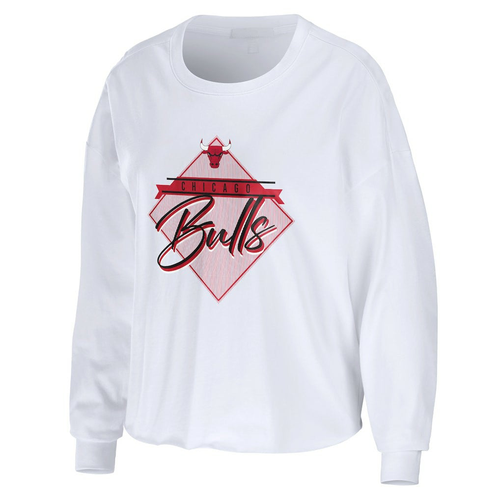 Chicago Bulls WEAR by Erin Andrews Women's Cropped Long Sleeve T-Shirt sale