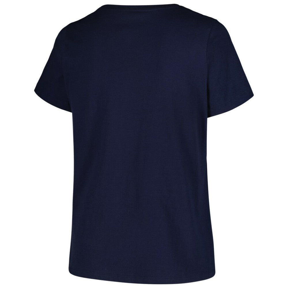 Navy Cleveland Guardians Profile Women's Plus Size Arch Logo T-Shirt