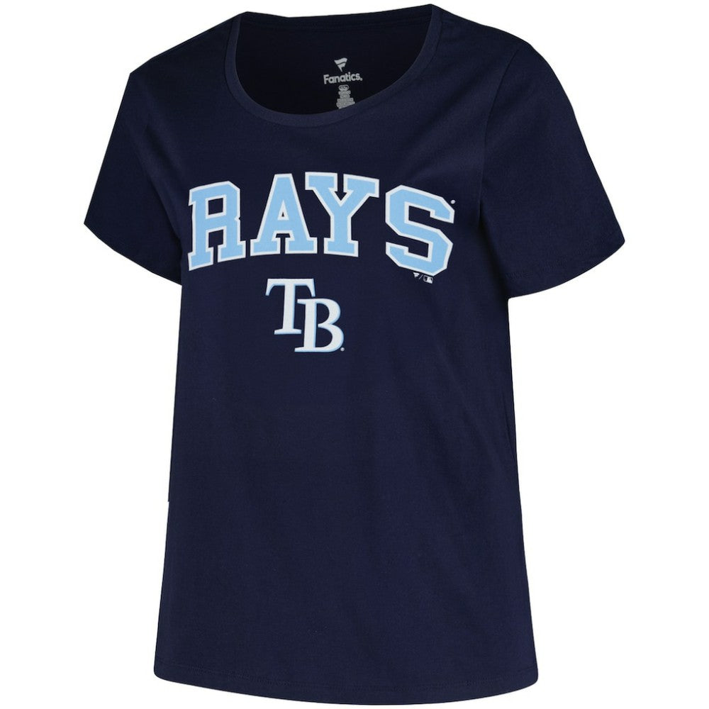 Navy Tampa Bay Rays Profile Women's Plus Size Arch Logo T-Shirt